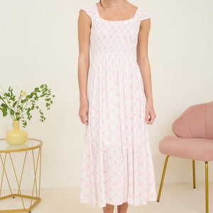 Sophia Pink Bow Maxi Dress