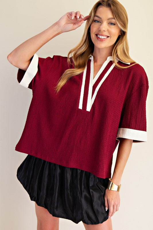 All Class Crimson & White Top