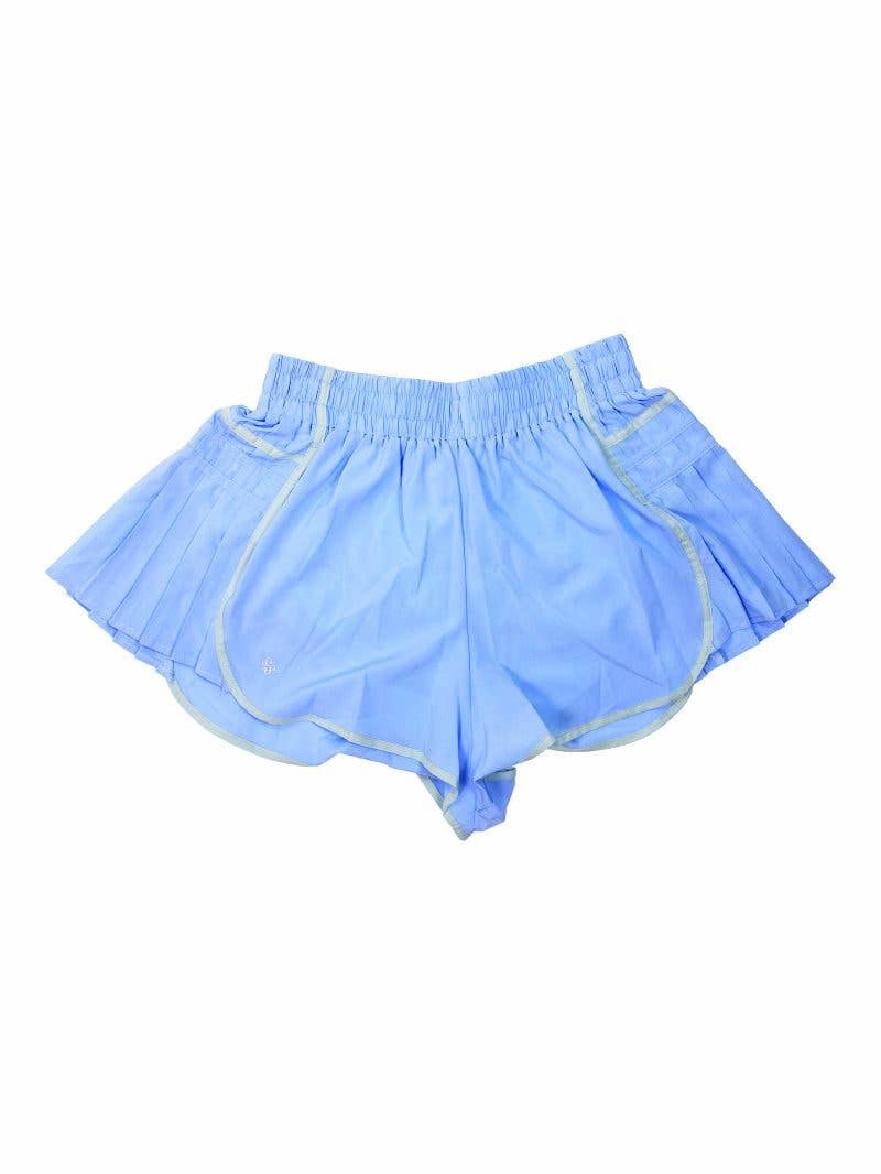 Simply Southern Side Pleated Shorts for Women in Pool Blue