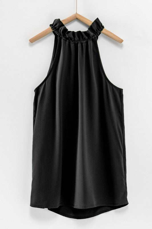 Elise Ruffle Neck Halter Top