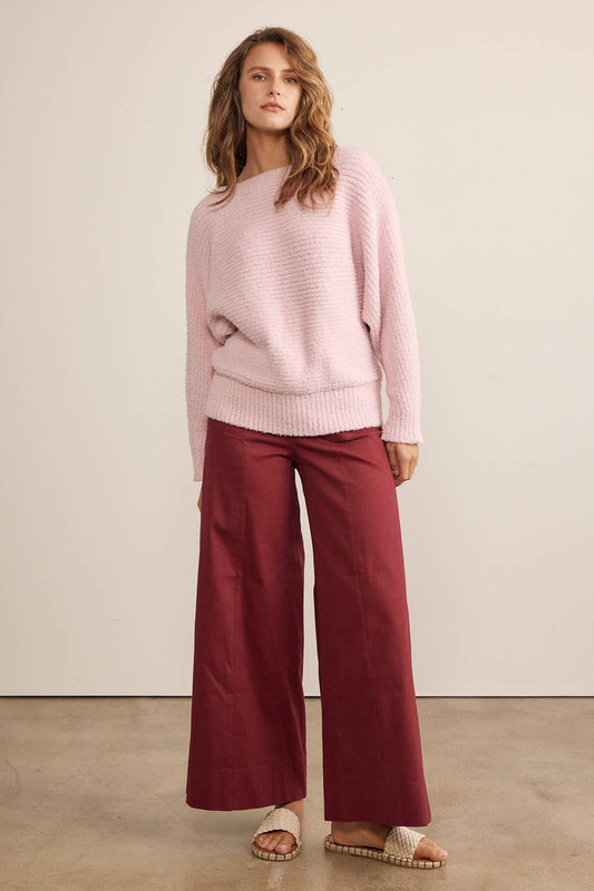 Andie Wide Leg Pants in Burgundy