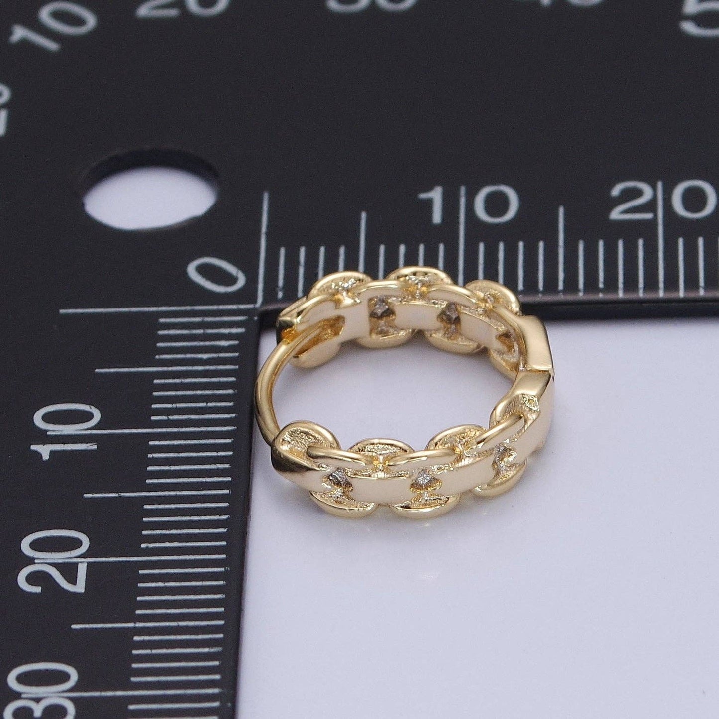 14K Gold Filled Braided Chain Hoop Earrings