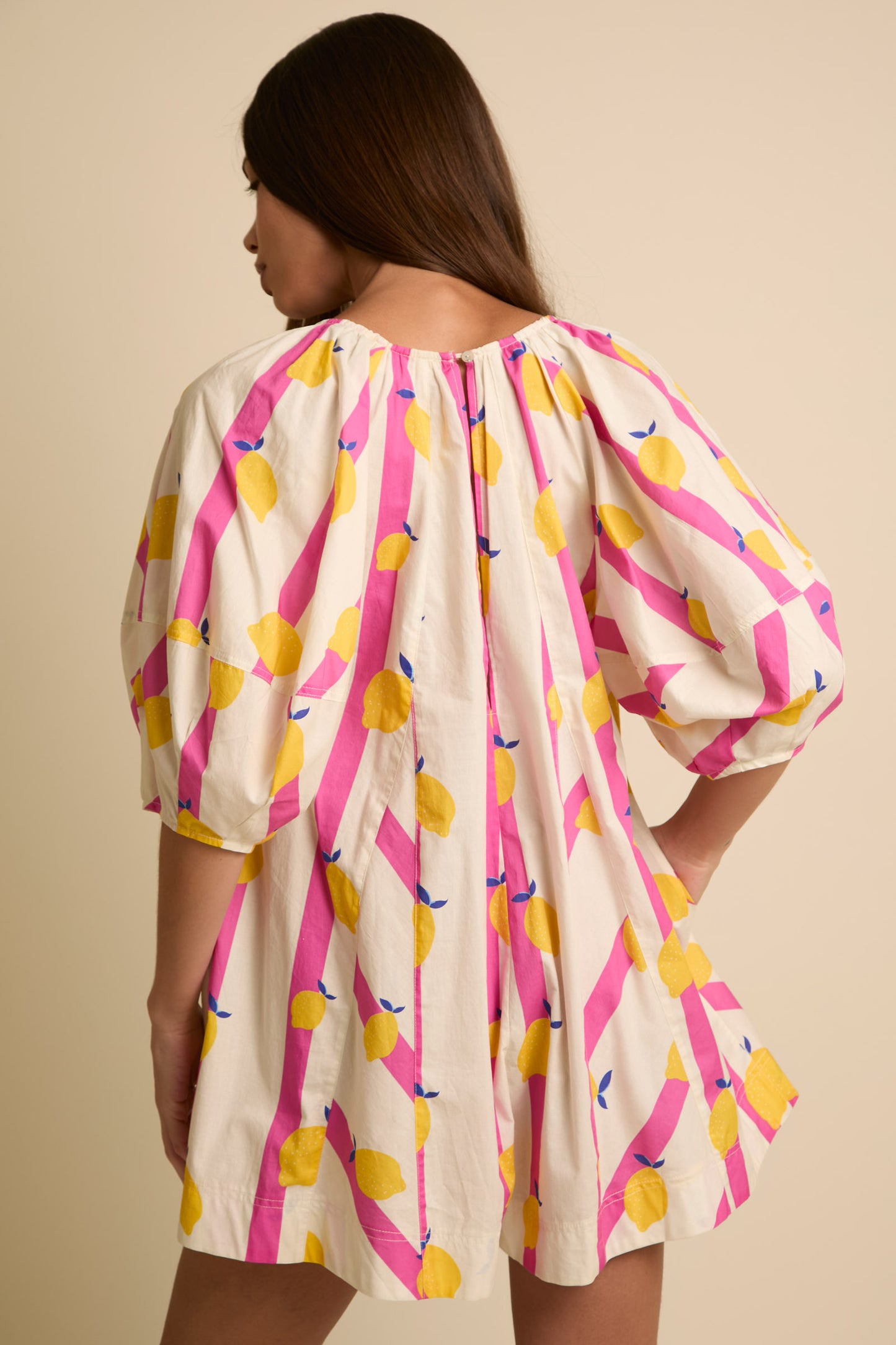 Summertime Fun Lemonade Romper Pink