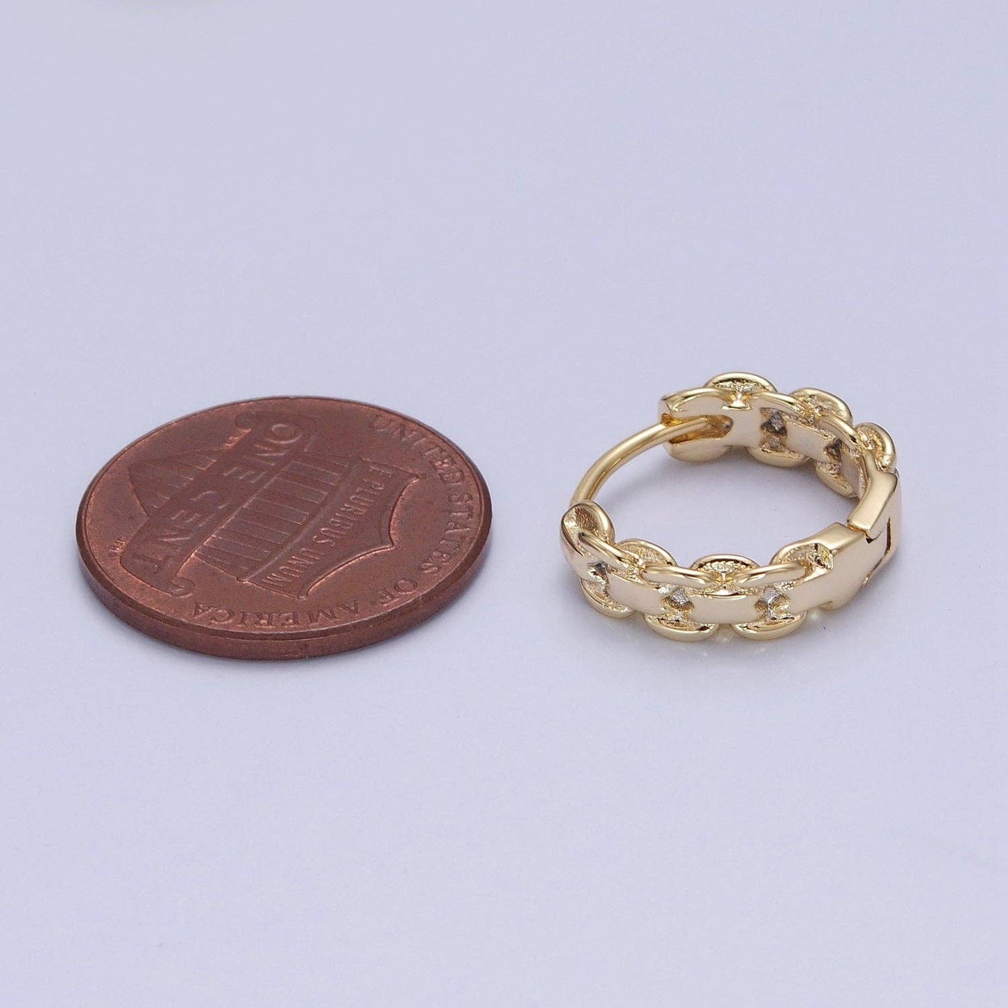 14K Gold Filled Braided Chain Hoop Earrings