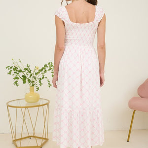 Sophia Pink Bow Maxi Dress