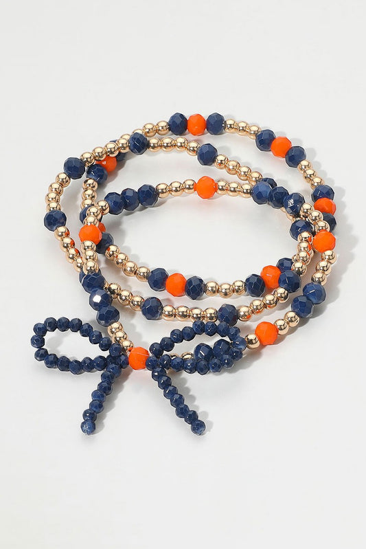 Gameday Bow Beaded Bracelet