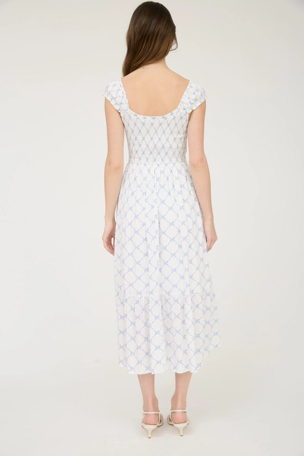 Sophia Blue Bow Maxi Dress