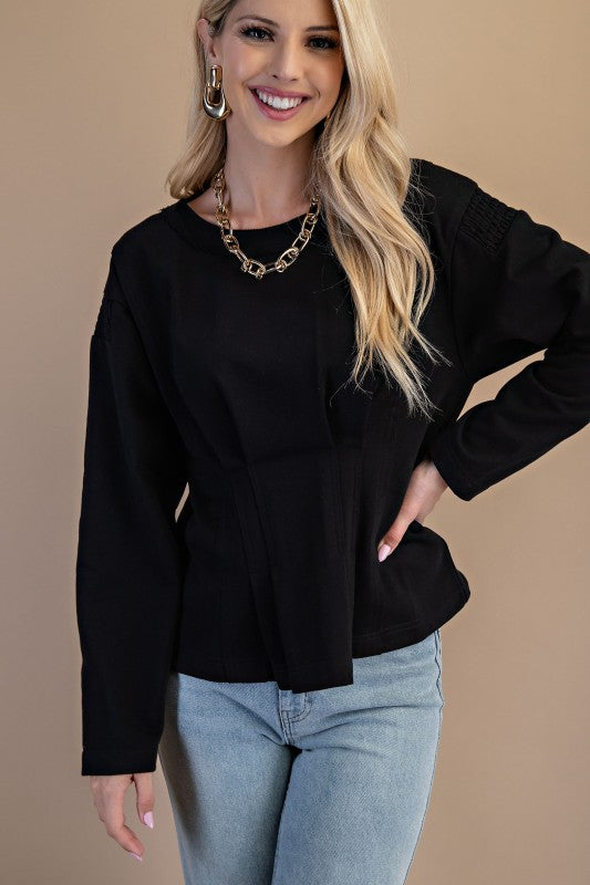 Pleated Waist Sweatshirt