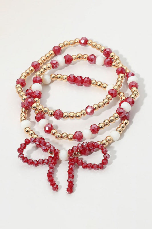 Gameday Bow Beaded Bracelet