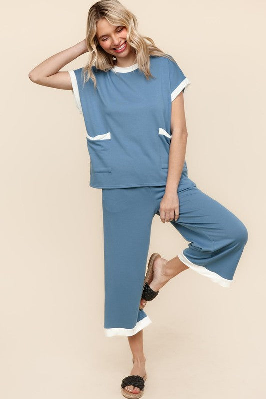 Bailey Vintage Denim & Ivory Set