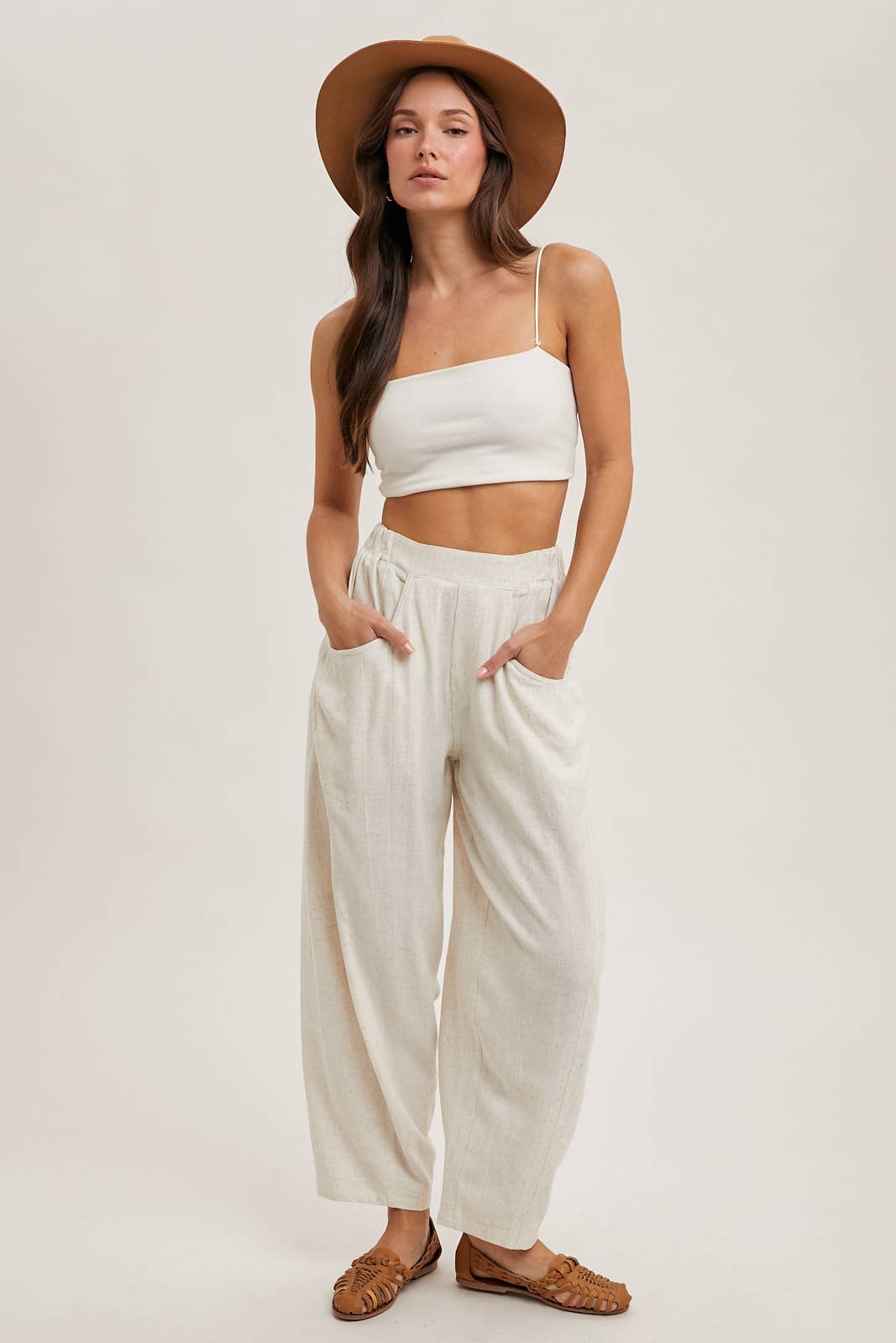 RELAXED BARREL PANTS WITH POCKETS