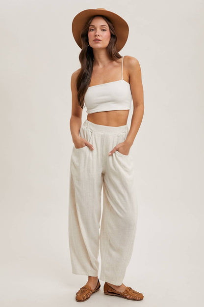 RELAXED BARREL PANTS WITH POCKETS