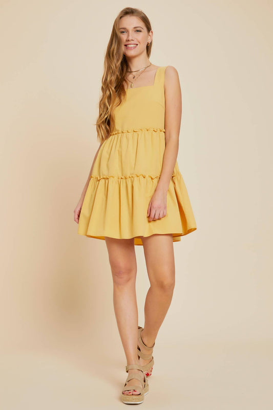 JODI TIERED RUFFLE MINI SUNDRESS
