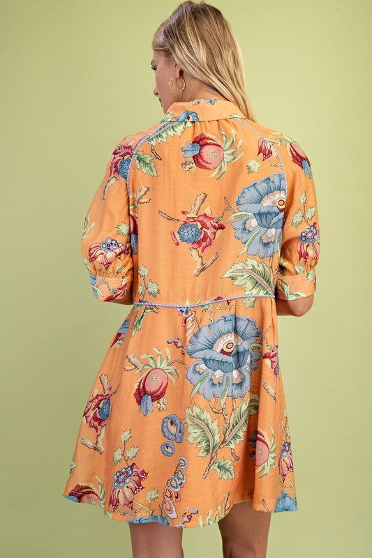 Kara Button Front Mini Dress