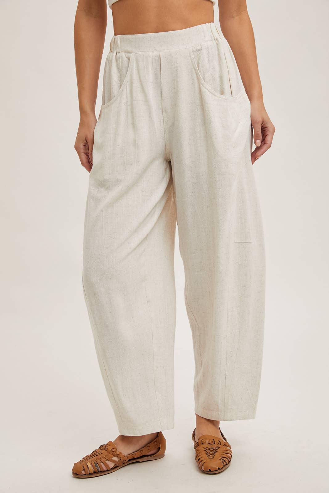 RELAXED BARREL PANTS WITH POCKETS