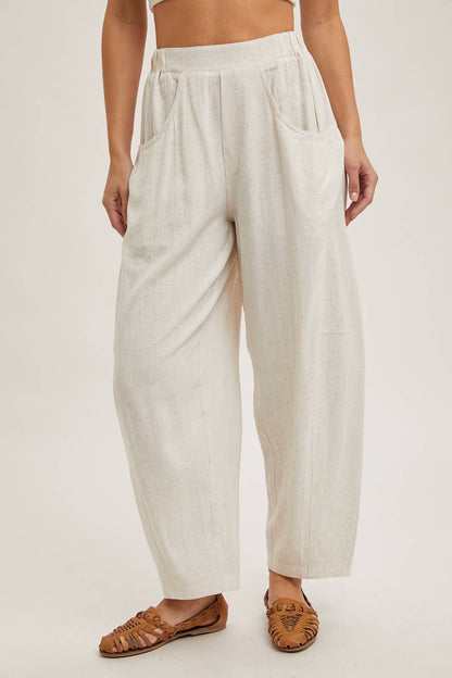 RELAXED BARREL PANTS WITH POCKETS