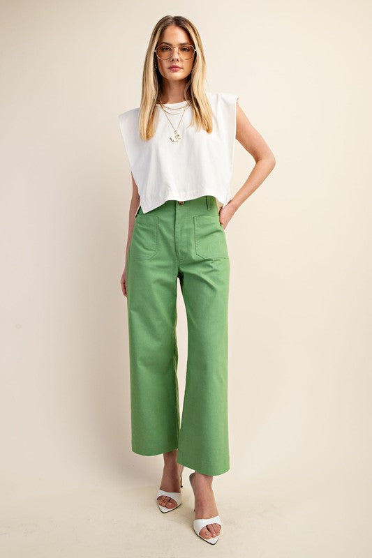 Aja Stretchy Ankle Cropped  Pants in Denim