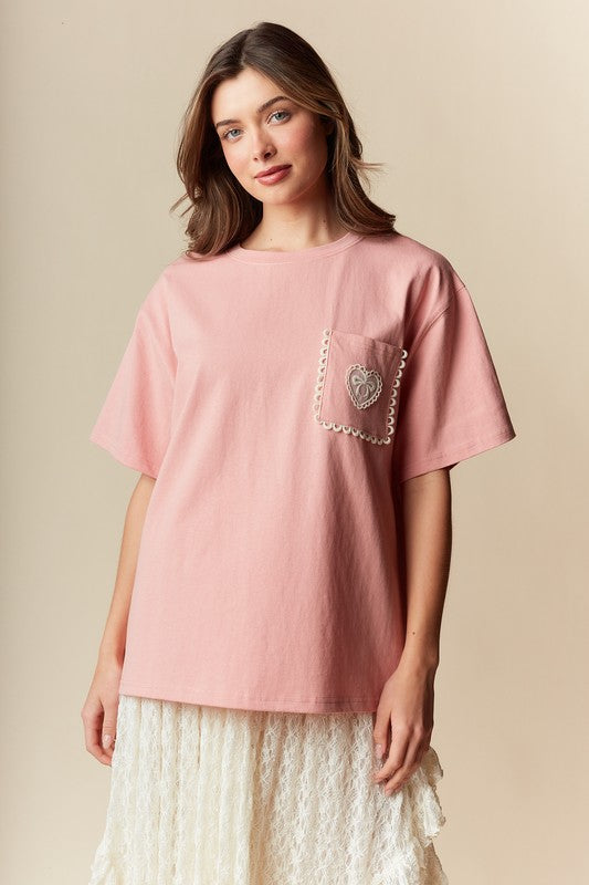 Ada Bow Oversized Pocket T-Shirt