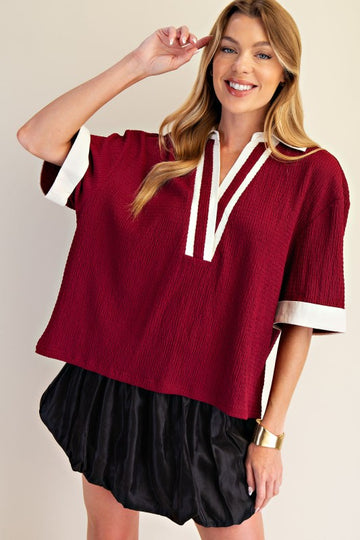 All Class Crimson & White Top
