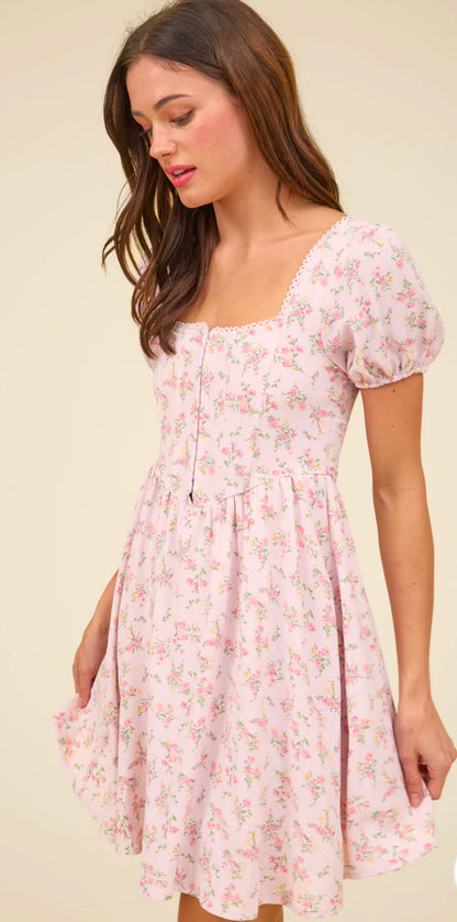 Tinlee Knee Length Dress in Pink