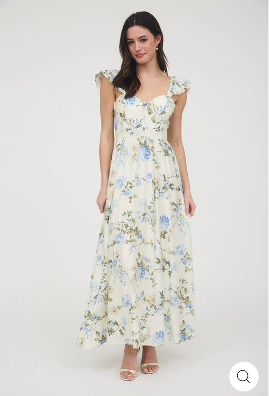 Elodie Maxi Dress in Blue