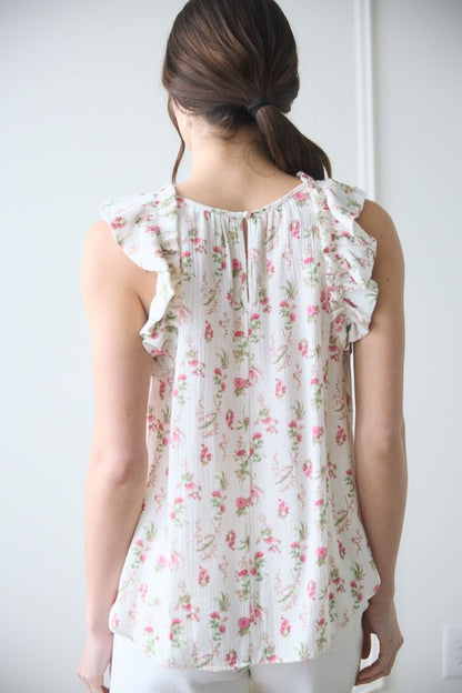 Maylee Floral Flutter Sleeve Top