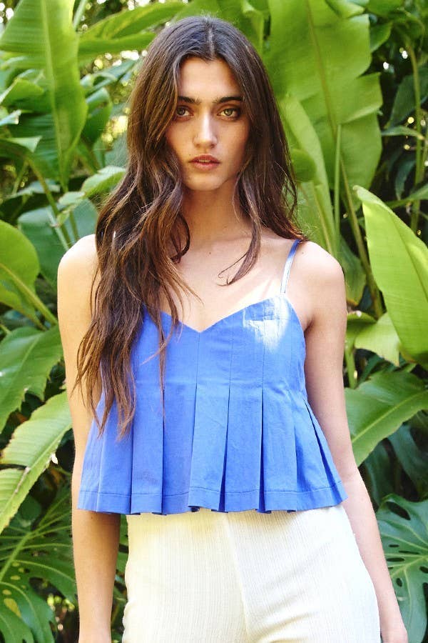 Bucketlist  Pleated Crop Top & Pleated Shorts Set