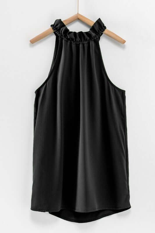 Elise Ruffle Neck Halter Top
