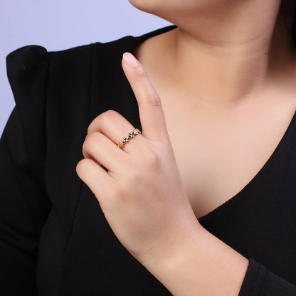Dainty Gold Bubble Adjustable Ring