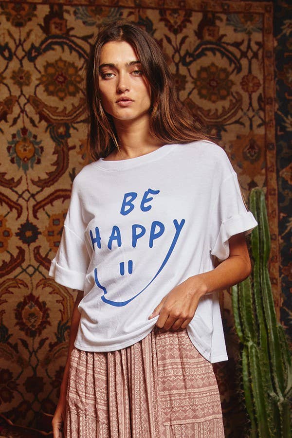 Bucketlist Be Happy Graphic Top