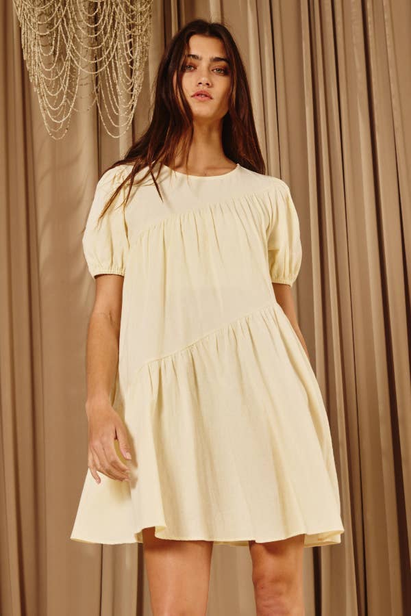 Bucketlist Asymmetrical Tiered Mini Shift Dress
