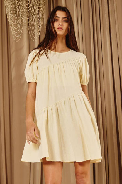 Bucketlist Asymmetrical Tiered Mini Shift Dress