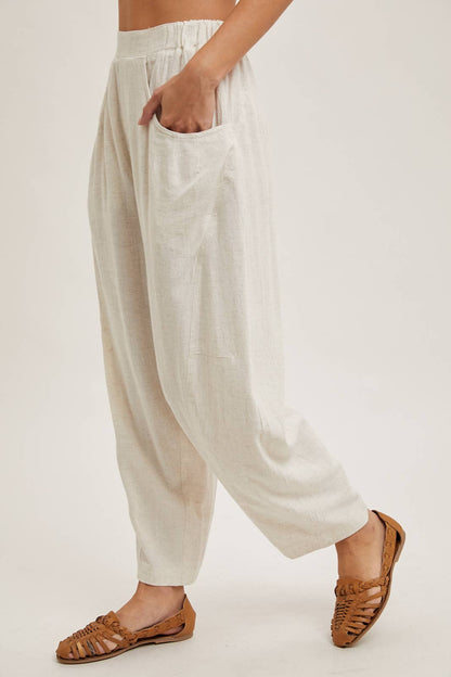 RELAXED BARREL PANTS WITH POCKETS