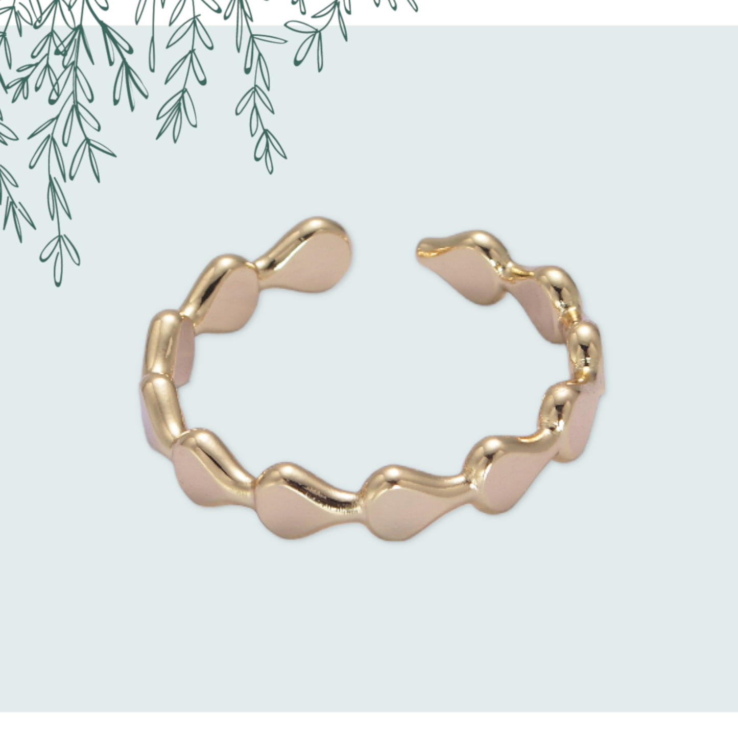 Gold Geometric Oval Stacking Ring