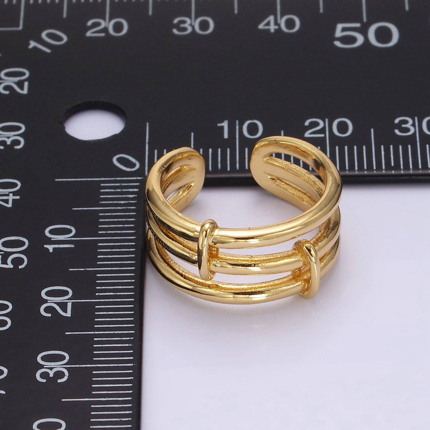 14K Gold Filled Triple Bar Ring