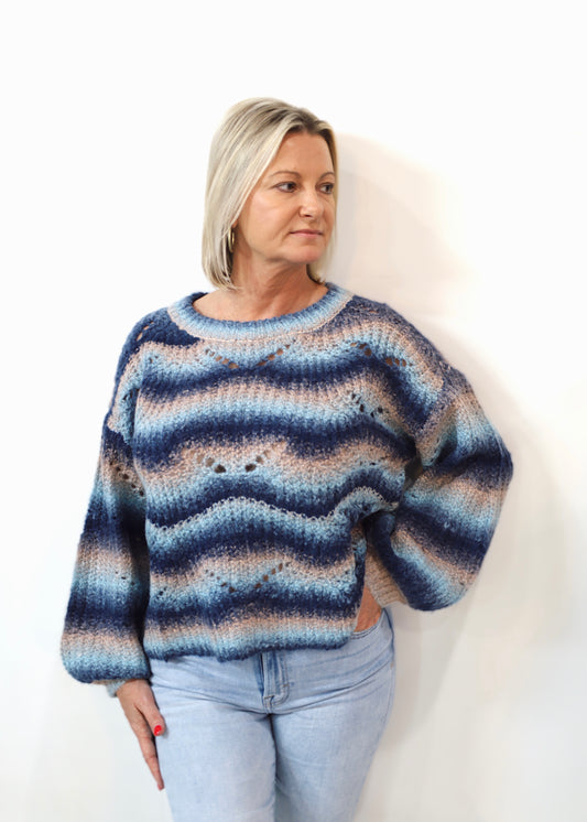 Wavy Sweater in Blue