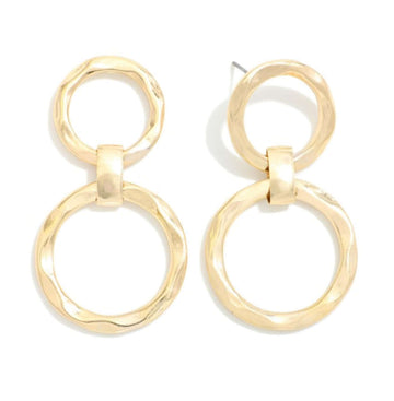 Hammered Gold Circle Earrings