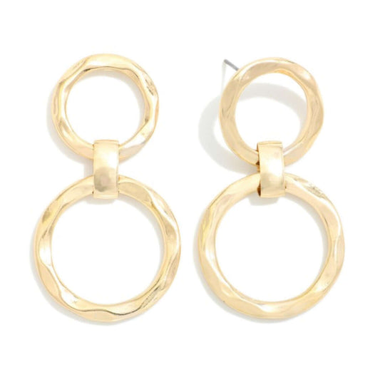 Hammered Gold Circle Earrings