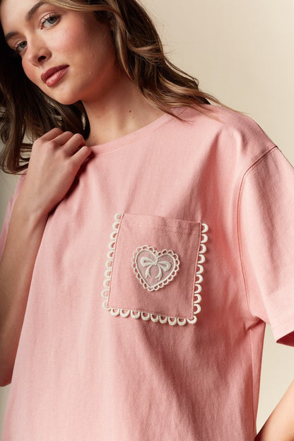Ada Bow Oversized Pocket T-Shirt