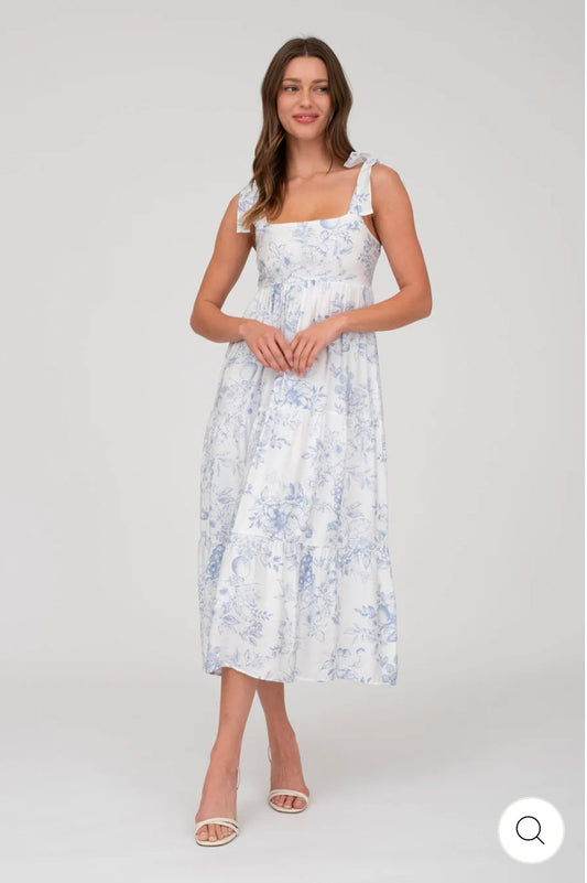 Nikki Midi Dress in Blue