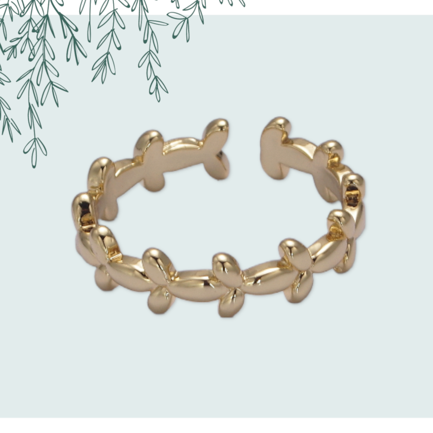 Dainty Gold Bubble Adjustable Ring