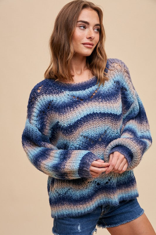 Wavy Sweater in Blue