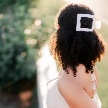 Square Flat Hair Clip| Medium |Coconut White