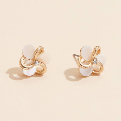 Floral Shell Stud Earrings