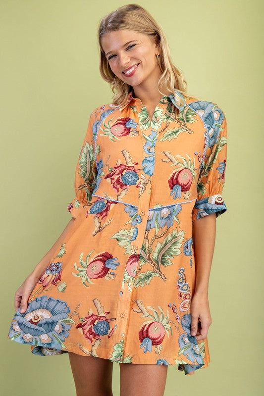 Kara Button Front Mini Dress