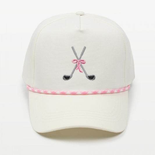 Part-tee Pink Golf Baseball Cap