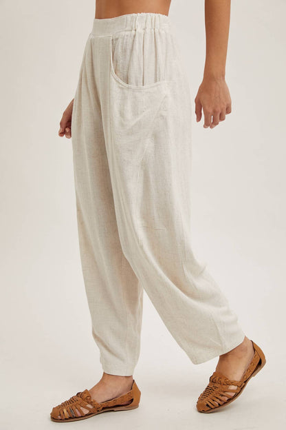 RELAXED BARREL PANTS WITH POCKETS