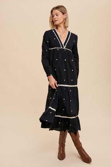 Embroidery Midi Dress