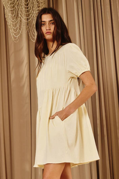 Bucketlist Asymmetrical Tiered Mini Shift Dress