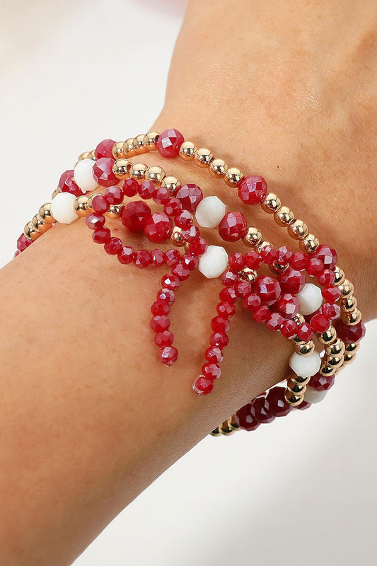 Gameday Bow Beaded Bracelet